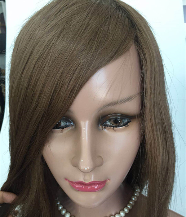 8-30 inch Color 6 human hair Full Lace wig PU around customs made wig factory JF348